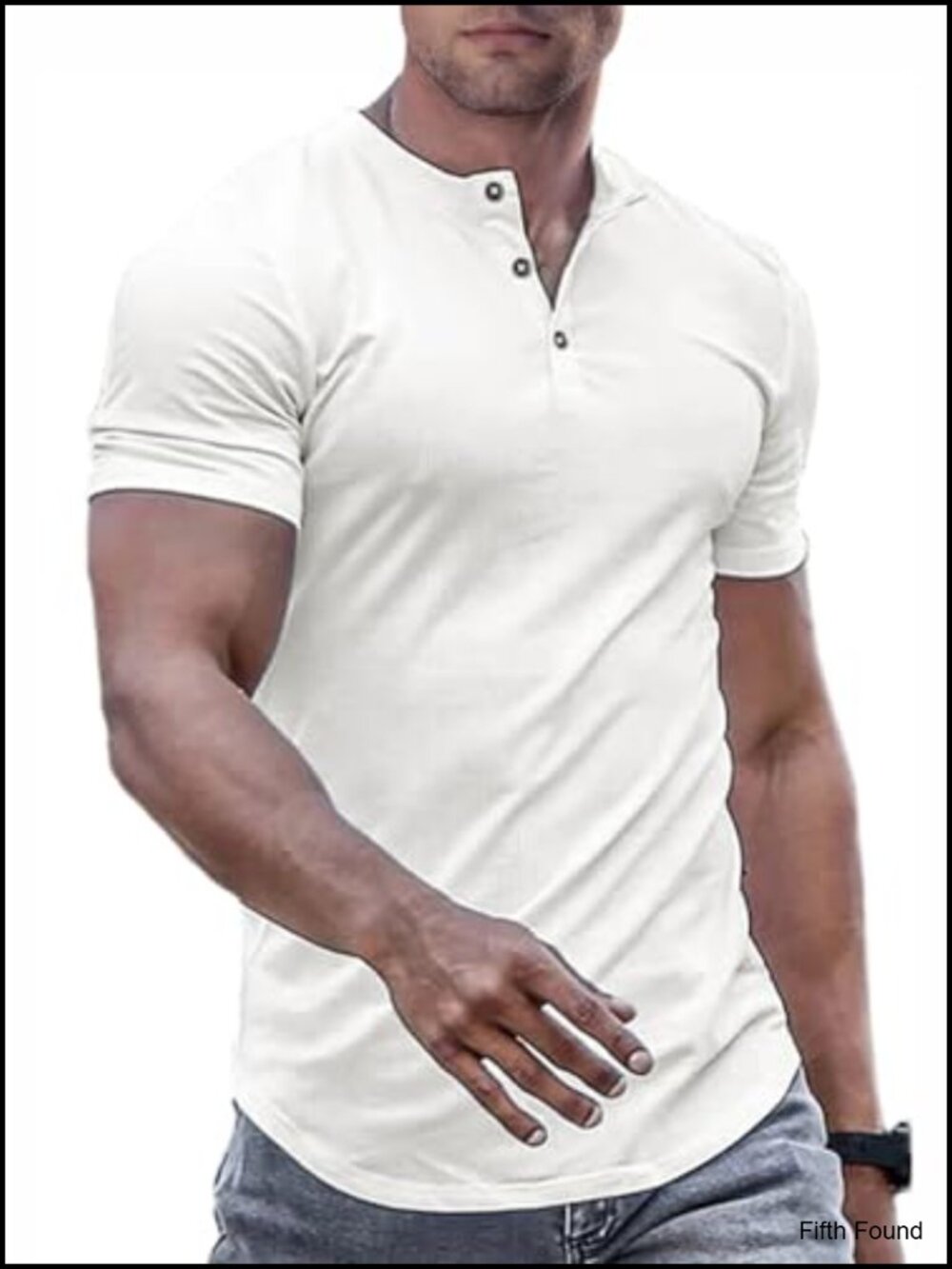 Men's Slim Fit Henley Shirt with Button Placket Athletic Training Tee